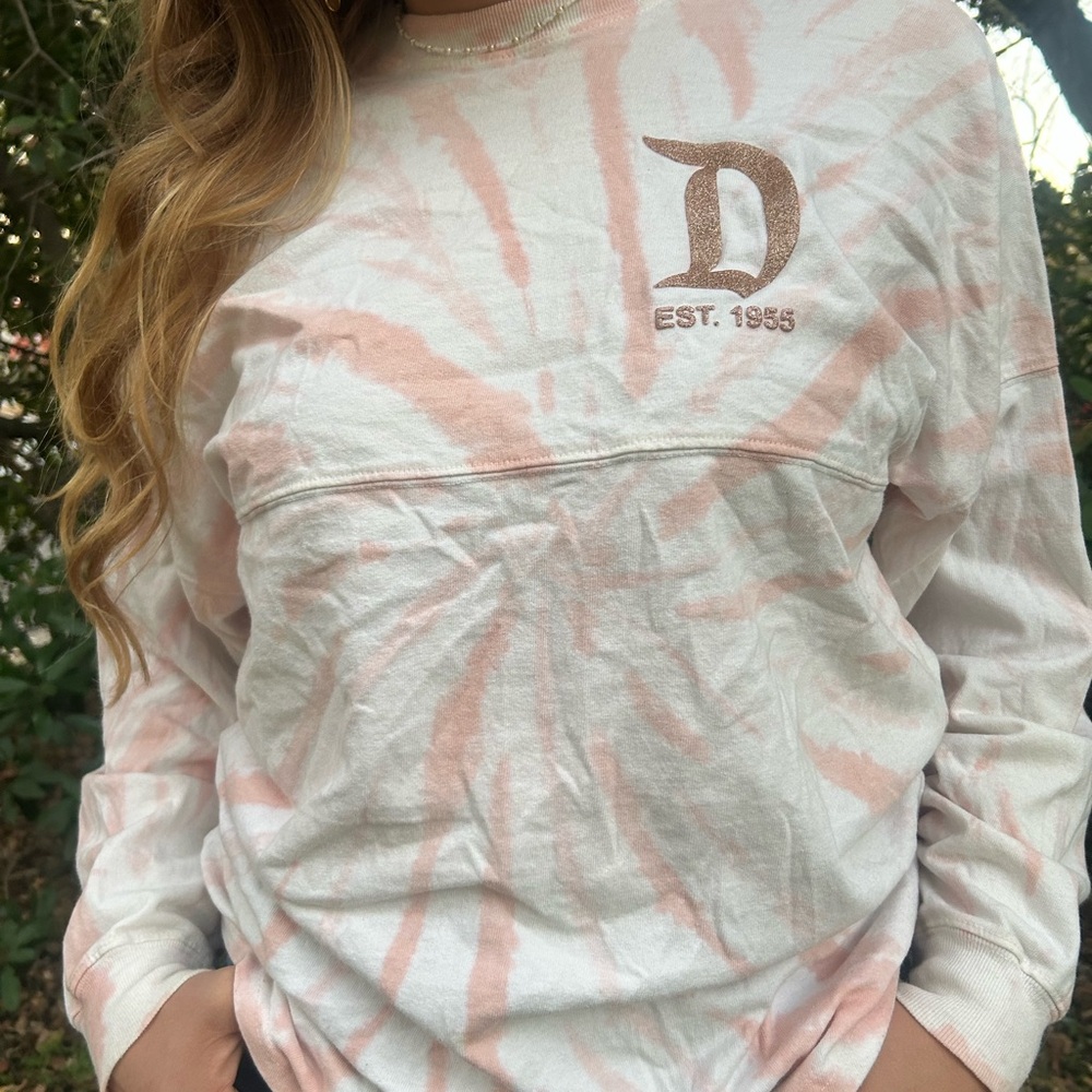 Pink and White Tie-Dye Long Sleeve Shirt